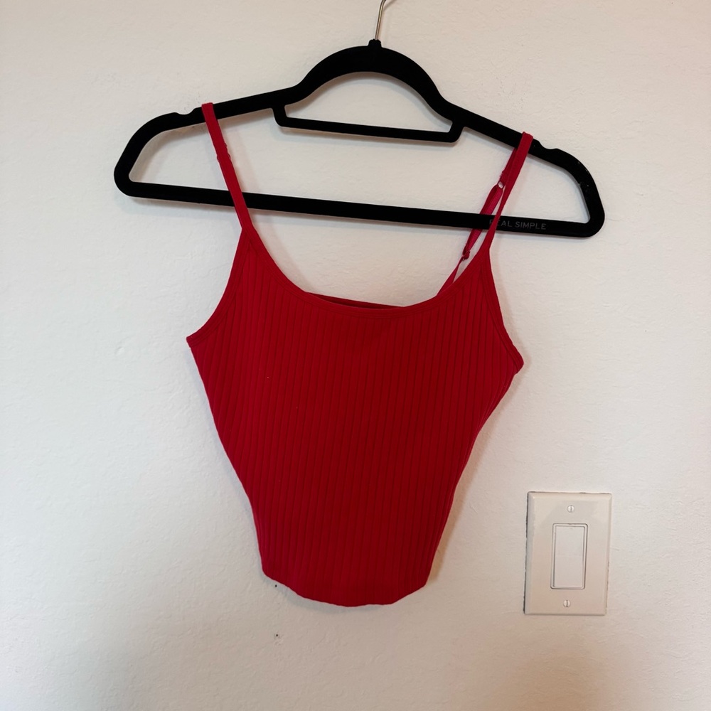 Old Navy Red Ribbed Camisole